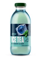 Напиток со льдом и черникой, мята, стеклянная бутылка, 16,9 жидких унций