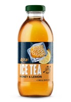 Напиток со льдом и медом, чай лимона, стеклянная бутылка 16,9 жидких унций