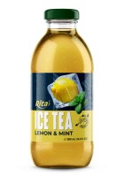 Напиток со льдом и лимоном и мятой, стеклянная бутылка 16,9 жидких унций