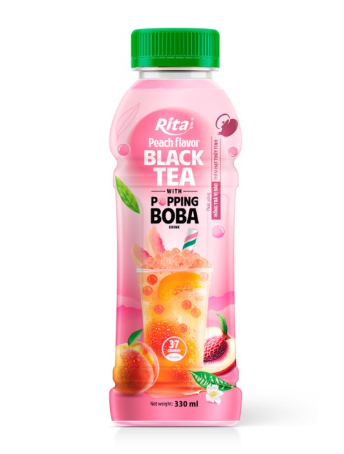 Rita Popping Boba Black Tea with Peach Flavor