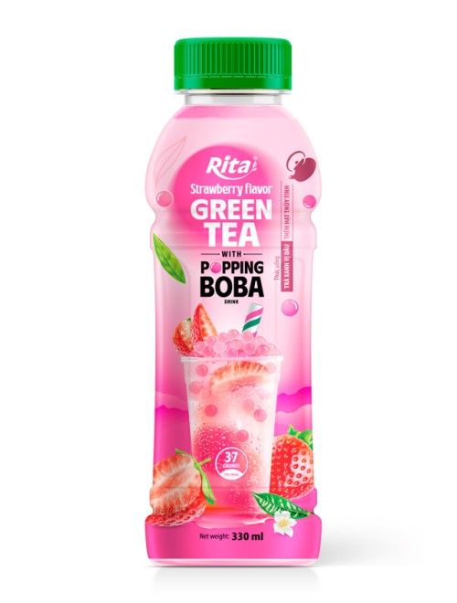 Rita Popping Boba Black Tea with Strawberry Flavor
