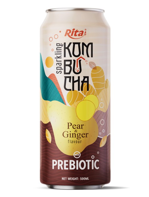 Sparkling Kombucha Prebiotic with Pear and Ginger