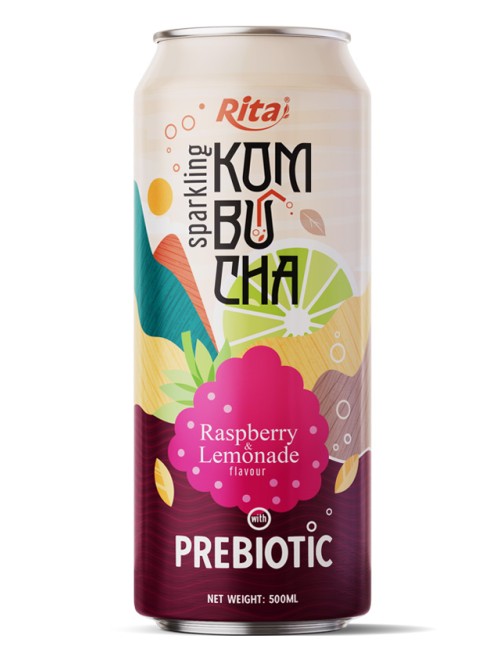 Sparkling Kombucha Prebiotic with Raspberry 500ml cans
