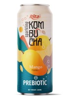 Rita Газированная Комбуча со Вкусом Манго и Пребиотиком, банка 500 мл