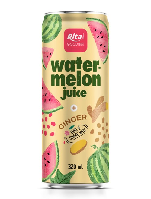 Watermelon with Ginger juice 320ml sleek can 1