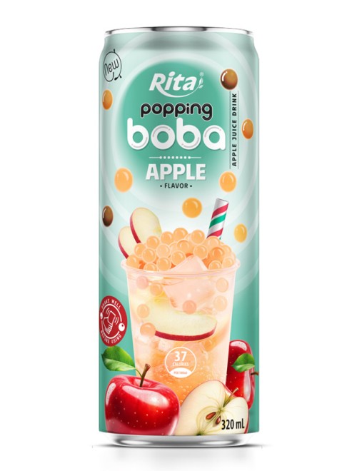 best popping boba with apple flavor canned drink