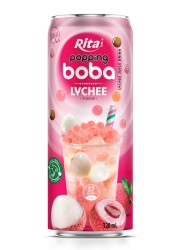 Оптовая продажа чая Popping Boba Tea со вкусом личи, 320 мл, тонкая банка