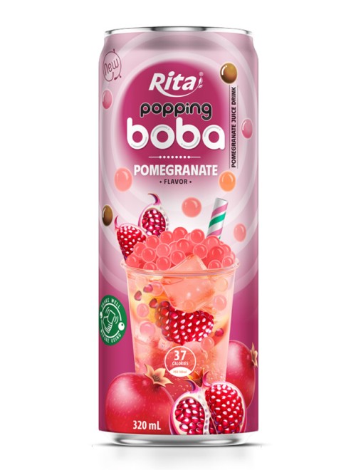 best popping boba with pomegranate flavor canned drink