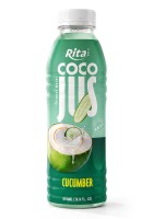 COCO JUS Real Coconut Water with Cucumber Juice 500ml (16.9 fl oz)