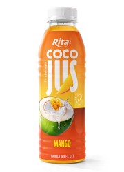 COCO JUS Real Coconut Water with Mango Juice 500ml (16.9 fl oz)