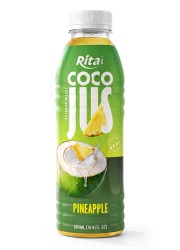 COCO JUS Real Coconut Water with Pineapple Juice 500ml (16.9 fl oz)