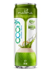 Coconut water with  Matcha Flavor 325ml sleek can
