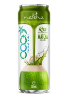 Coconut water with  Matcha Flavor 325ml sleek can