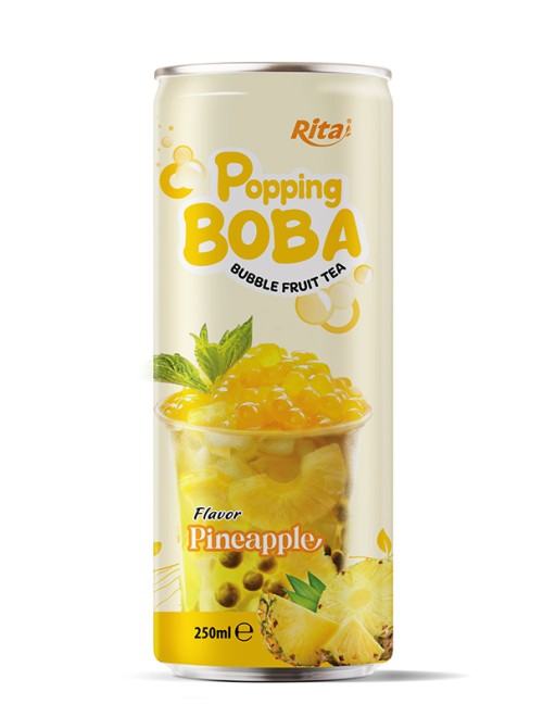 popping Boba bubble pineapple TEA drink  250ML cans