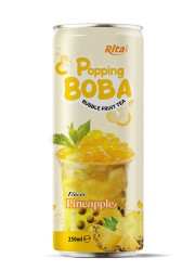 popping Boba bubble pineapple TEA drink  250ML cans