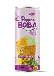 popping boba bubble passion fruit aloe vera juice250ML cans