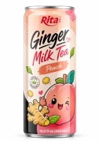 Ready-to-Drink Ginger Milk Tea with Peach Flavor 10.9 fl oz(325ml)