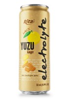 Yuzu Ginger Electrolyte Water Drink 325ml  Low Sugar Hydration Beverage